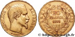 20 francs or Napoléon III, tête nue, différent ancre 1855 Strasbourg F.531/6