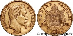 20 francs or Napoléon III, tête laurée 1867 Paris F.532/15