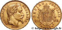 20 francs or Napoléon III, tête laurée, Grand BB 1867 Strasbourg F.532/17