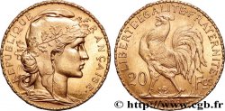 20 francs or Coq, Liberté Égalité Fraternité 1908 Paris F.535/2 SUP+