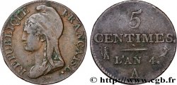 5 centimes Dupré, petit module 1796 Paris F.113/1