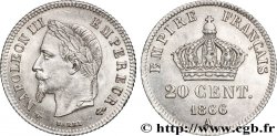 20 centimes Napoléon III, tête laurée, petit module 1866 Paris F.149/4