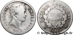 Demi-franc Napoléon Ier tête laurée, Empire français 1810 Marseille F.178/19