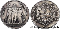 5 francs Union et Force, Union serré, avec glands intérieurs et gland extérieur 1800 Bayonne F.288/145 VF