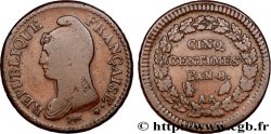 Cinq centimes Dupré, grand module, Hybride avec Droit et flan du UN DÉCIME 1800 Metz F.115/108 TB25
