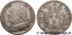 5 francs Louis XVIII, buste habillé 1815 Toulouse F.308/25 VF