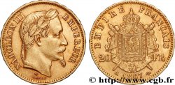 20 francs or Napoléon III, tête laurée 1867 Paris F.532/15