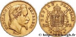20 francs or Napoléon III, tête laurée 1867 Strasbourg F.532/17