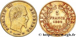 5 francs or Napoléon III, tête nue, grand module 1860 Paris F.501/11