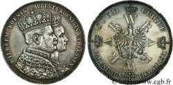 GERMANIA - PRUSSIA 1 Thaler Couronnement de Guillaume et Augusta / aigle 1861 Berlin