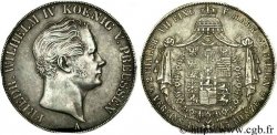 GERMANIA 2 Thaler (3 1/2 gulden) Frédéric-Guillaume IV / écu armorié couronné 1845 Berlin