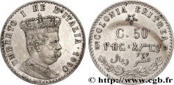 ITALIAN ERITREA 50 Centesimi Humbert Ier, roi d’Italie, Colonie d’Erythrée 1890 Milan