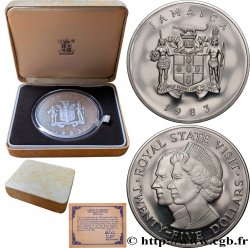 JAMAÏQUE 25 Dollars Proof Visite royale 1983