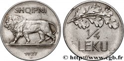 ALBANIA 1/4 Leku lion 1927 Rome - R