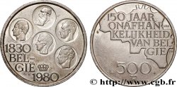BELGIUM 500 Francs légende flamande 150e anniversaire de l’indépendance, portrait des 5 rois / carte de Belgique 1980 Bruxelles