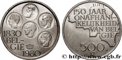 BELGIQUE 500 Francs légende flamande 150e anniversaire de l’indépendance, portrait des 5 rois / carte de Belgique 1980 Bruxelles