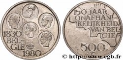 BELGIQUE 500 Francs légende flamande 150e anniversaire de l’indépendance, portrait des 5 rois / carte de Belgique 1980 Bruxelles
