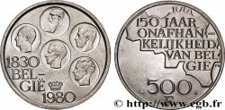 BELGIQUE 500 Francs légende flamande 150e anniversaire de l’indépendance, portrait des 5 rois / carte de Belgique 1980 Bruxelles