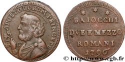 VATICAN ET ÉTATS PONTIFICAUX 2 1/2 Baiocchi St Pierre 1796 Rome
