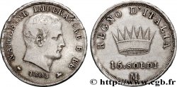 ITALIE - ROYAUME D ITALIE - NAPOLÉON Ier 15 Soldi Napoléon Empereur et Roi d’Italie 1808 Milan - M