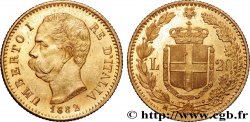 GOLD, PALLADIUM & PLATINUM INVESTMENT 20 Lire Umberto Ier 1882 Rome