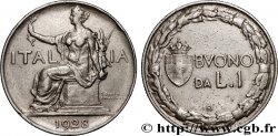ITALY 1 Lira (Buono da L.1) Italie assise 1928 Rome - R