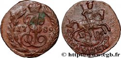 RUSSIE 1 Polushka (1/4 Kopeck) monograme de Catherine II / St Georges terrassant le dragon 1789 Ekaterinbourg