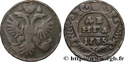 RUSSIE 1 Denga (1/2 Kopeck) aigle bicéphale 1735 Moscou ou Ekaterinbourg