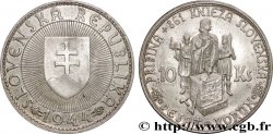 SLOVAQUIE 10 Korun Prince Pribina variété avec croix sur l’église 1944 Kremnica