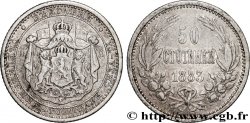 BULGARIE 50 Stotinki Alexandre Ier 1883