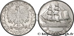 POLOGNE 2 Zlote 15e anniversaire du port de Gdynia 1936 Varsovie