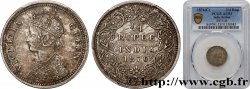 BRITISH INDIA 1/4 Rupee (Roupie) Victoria 1876 Calcutta