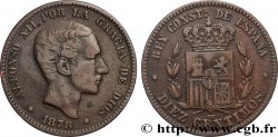 ESPAGNE 10 Centimos Alphonse XII 1878 Oeschger Mesdach & CO
