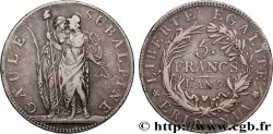 ITALY - SUBALPINE GAUL 5 Francs an 9 1801 Turin