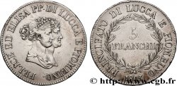 ITALY - PRINCIPALTY OF LUCCA AND PIOMBINO - FELIX BACCIOCHI AND ELISA BONAPARTE 5 Franchi 1805 Florence