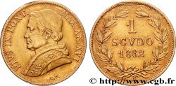 ITALY - PAPAL STATES - PIUS IX (Giovanni Maria Mastai Ferretti) 1 Scudo or an XVI 1862 Rome