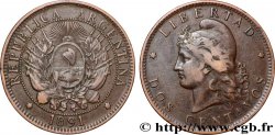 ARGENTINA 2 Centavos emblème / “Liberté” 1891