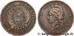 ARGENTINE 2 Centavos emblème / “Liberté” 1891