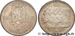 BELGIQUE 100 Franken (Francs) bustes des quatre rois de Belgique, légende flamande 1949