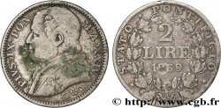 VATICAN AND PAPAL STATES 2 Lire Pie IX an XXIV 1869 Rome