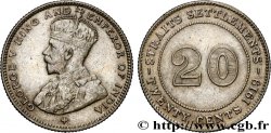 MALAISIE - ÉTABLISSEMENTS DES DÉTROITS 20 Cents Straits Settlements George V 1919 Bombay