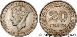 MALAISIE - ÉTABLISSEMENTS DES DÉTROITS 20 Cents Straits Settlements Georges VI 1939
