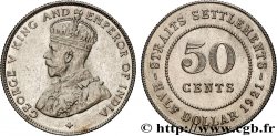 MALAISIE - ÉTABLISSEMENTS DES DÉTROITS 50 Cents Straits Settlements Georges V 1921