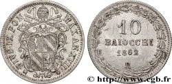 VATICAN ET ÉTATS PONTIFICAUX 10 Baiocchi Pie IX an XVI 1862 Rome