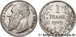 BELGIUM 1 Frank (Franc) Léopold II légende flamande 1909 Bruxelles