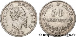 ITALY 50 Centesimi Victor Emmanuel II 1863 Milan
