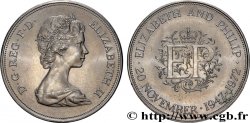 UNITED KINGDOM 25 New Pence (1 Crown) 25e anniversaire de mariage d’Elisabeth II 1972