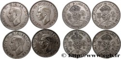 UNITED KINGDOM Lot 4 x 1 Florin (2 Shillings) Georges VI 1938-1941