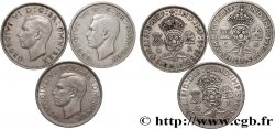 ROYAUME-UNI Lot 3 x 1 Florin (2 Shillings) Georges VI 1942-1946