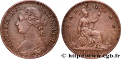 ROYAUME-UNI 1 Farthing Victoria “Bun Head” 1879 Londres